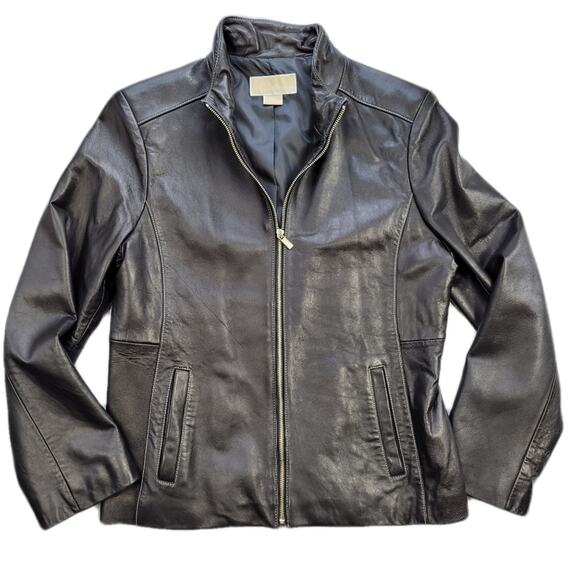 Michael Kors Classic Leather Jacket size Large - Picture 1 of 10